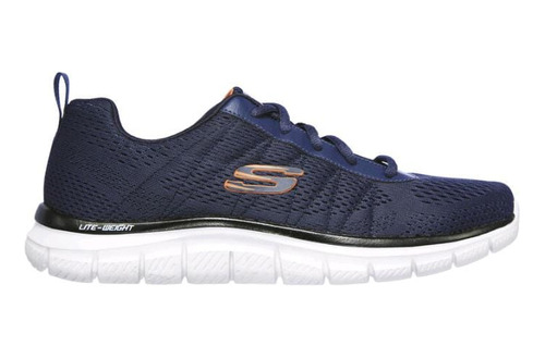 Tenis Skechers Moulton 232081/nvor Azul Naranja Gris