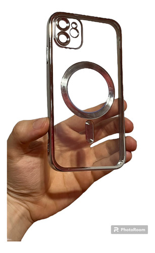 Funda Magsafe Transparente Metalizada Para iPhone 11 