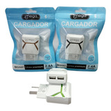 Pack X 10 Cargador  Cabezal Doble Usb 2.4a Imega 