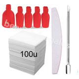 Kit Removedor Wipes Broches Para Pie Repujador Lima Manicura