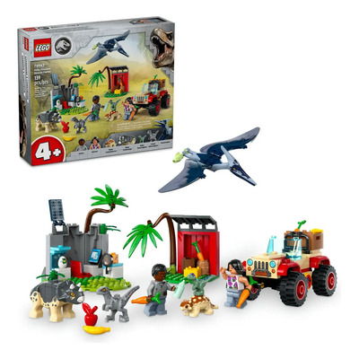 LEGO® Jurassic World Centro de Rescate de Dinosaurios Bebé 76963; juguete para niñas y niños; set armable con dinosaurios bebé, vehículo y área de investigación; incluye 2 minifiguras; 4+ | Envío gratis