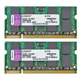 Memória Notebook Kingston 4gb 2x2gb Ddr2 800 Pc2 6400 Kvr800