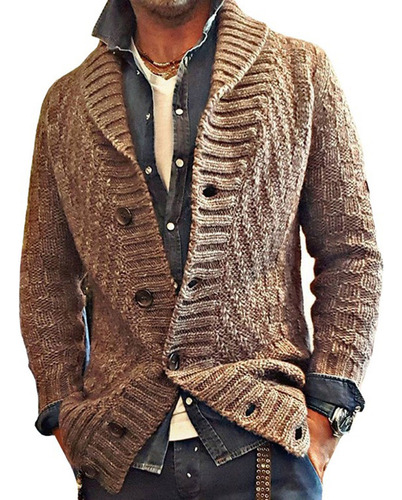 Suéter Suelto De Talla Grande For Hombre, Chaqueta Suéter De Otoño E Invierno De Color Sólido