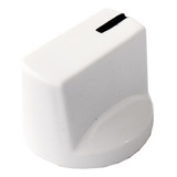 Knob Plástico Branco De Encaixe Eixo 6,35mm - Kit 10 Peças