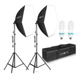 Kit De Iluminación Fotografía Softbox: Equipo De Estu...