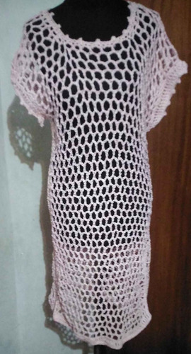 Vestido Playero Largo Crochet Artesanal
