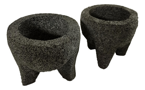 Mini Molcajete Y Mini Metate Hechos De Piedra Volcánica