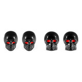 Set 4 Tapas Tapitas Cubre Valvulas Ruedas Calavera Negra