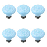 Farboat 6pcs Floral Pattern Ceramic Drawer Knobs Cabinet Pu.