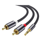 2pcs Cable Audio Aux Stereo 3.5 Mm A 2 Rca 2m Hifi 24k Cable