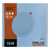 X5 Foco Panel Led Embutido Redondo 18w Luz Fria Avc