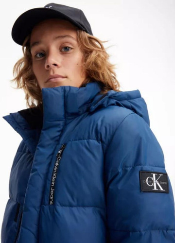 Jaqueta Calvin Klein Jeans Infantil Puffer Azul Marinho