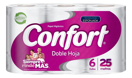Papel Higienico Confort 25 M  Manga 8 Paq. X6 48 Unidades 