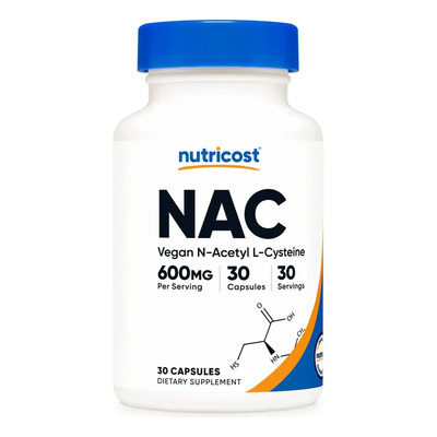 Nac N-acetil L-cisteína 600mg 30 Cápsulas Nutricost Sabor Sin sabor | MercadoLibre