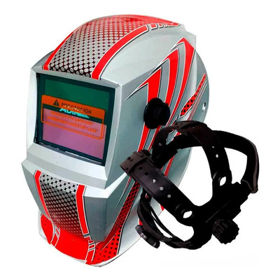 Careta Electrónica Soldar Automática Gris Con Rojo Adir 6722 Gris Con Rojo | MercadoLibre