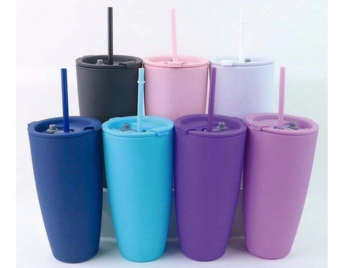 Lote 5 Vasos Mate Tumbler 800 Ml Transparente Mayoreo Negoci