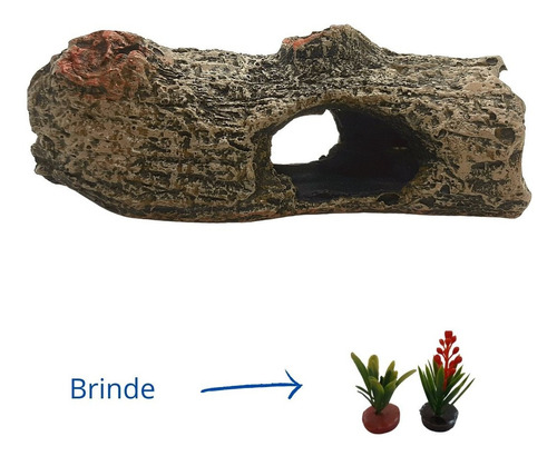 Enfeite Ornamento Aquário Tronco C/casca Pequeno Toca Betta 