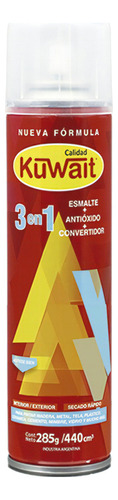 Pintura Aerosol Kuwait Secado Rápido 440cc Color Negro Matte