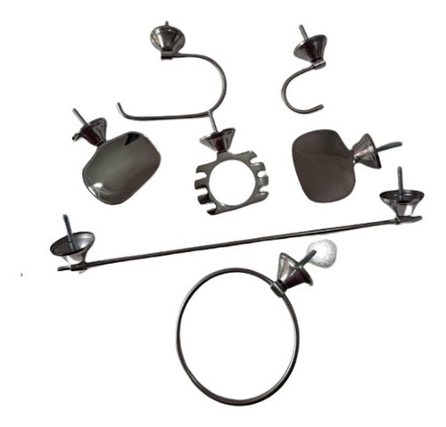 Set Kit Juego Accesorios Para Baño 7 Piezas Bronce Cromado