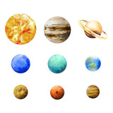 Pegatinas De Pared Luminosas Nine Planets, Impermeables, Flu