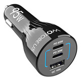 Adaptador De Cargador De Automóvil Usb C 95w, Wotobeus 65w T