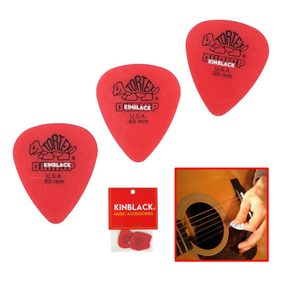 Paquete De 3 Puas De Guitarra Tortex, Calibres .50 Mm Tamaño Fino Color Rojo | MercadoLibre