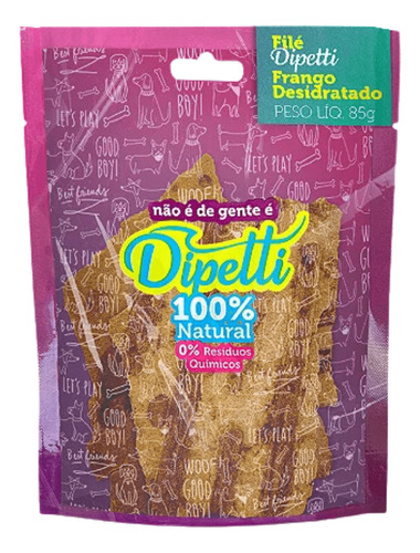 File Dipetti Frango Desidratado - Petisco Natural Cães 85g