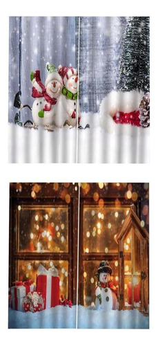 200x140cm Cortinas De Navidad Impermeable Navidad 4 Paneles