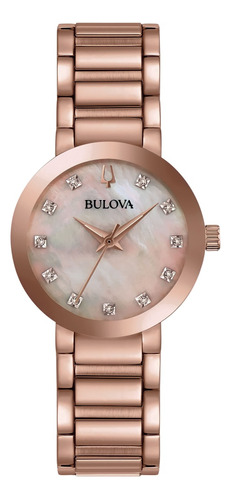 Relógio Bulova Futuro 97p132 Orig Gold Rosé Diamond
