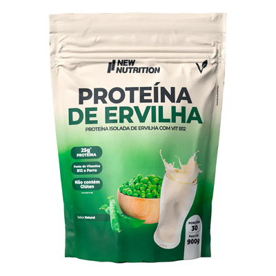 Proteína da Ervilha Sabor Natural em Sachê de 900g Suplemento em Pó NewNutrition Pea Protein Vegetal 100% Vegano e Natural | Frete grátis