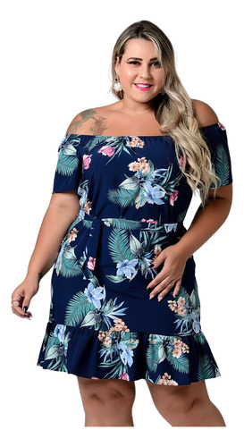 Vestido Ciganinha Estampas Verão Tamanho Grande Plus Size 