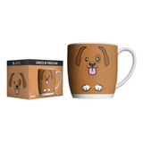 Caneca Pet Em Porcelana 360ml Allmix - Xícara Tema Bichinhos Cor Cachorro