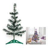 Arbol Navideño Mini De Mesa Puntas Verdes Blancas 60cm 