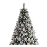 Árvore De Natal Pinheiro Nevado Luxo C/ Pinhas 0,90cm