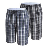 Pantalones Cortos De Playa Para Hombre Pijama Algodón 2 Pcs