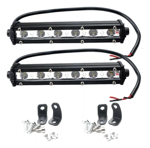 Pack X2 Barra Luz Foco Neblinero Led 18w Auto Moto Camioneta