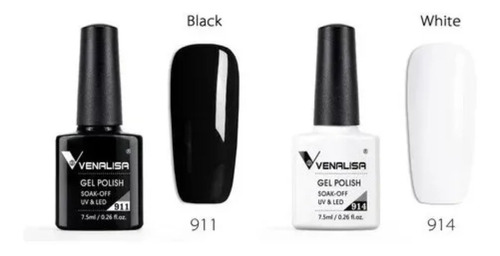 Venalisa® Pack X2 Esmaltes Perman-ente Negro Mas Blanco