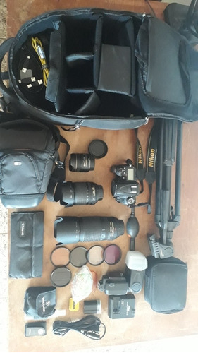 Kit Nikon Câmera + Lentes + Flash + Mochila + Tripé...