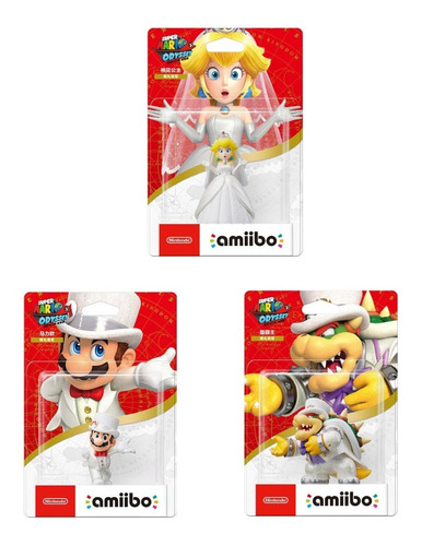 Paquete De 3 Bodas Amiibo Super Mario Odyssey