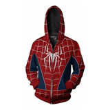 Sudadera Con Capucha Cremallera Ps4 Spiderman 3d Impreso