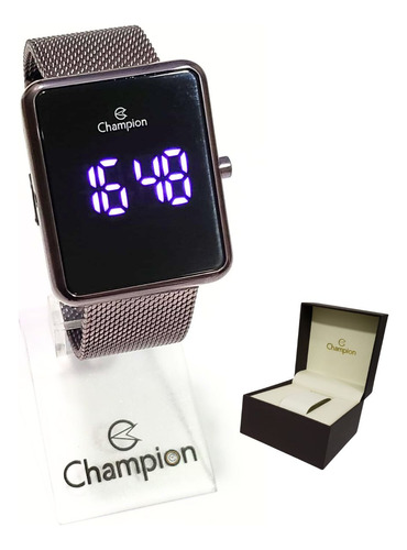 Relógio Champion Feminino Digital Espelhado Roxo Ch40080i