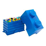 Lego Contenedor Canasto Apilable Organizador Storage Brick 2 Color Blue