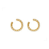 Aretes Chispas Perlas Austriacas Yellow Gold Filled 14k