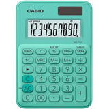 Calculadora De Mesa Casio Mini 10 Dígitos, Verde, Ms-7uc-gn
