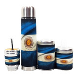 Set Matero Equipo Kit De Mate Bandera Argentina S/b, Mary Mh