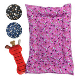 Cama Para Cachorro Grande 100x70 Kit Brinquedo Mordedor Pet Cor Rosa