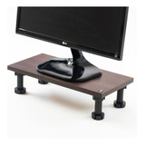 Combo X2 Eleva Monitor Base Soporte Stand Pc Roble Dakar Pre