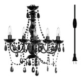 Candelabro Colgante Gypsy Color Plug-in De 5 Luces Negro...