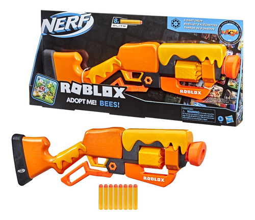 Lanzador Nerf Roblox Adopt Me! Bees! Con 8 Dardos Hasbro