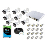 Kit Nvr Ip Poe + 8 Camaras Seguridad Bullet Full Hd + Disco